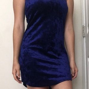 Blue crush velvet mini dress
